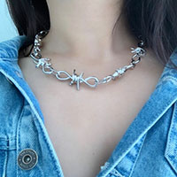 Thorn Barbed Wire Choker Necklace by Banned Apparel 