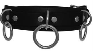 3 Ring Bondage Choker by Ape Leather