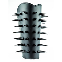 1 1/2" Black Spikes on a Black Leather Armband by Funk Plus