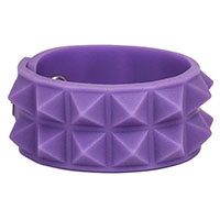 2 Row Pyramid Bracelet by Funk Plus- Purple Rubber (Glow In The Dark)