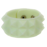 2 Row Pyramid Bracelet by Funk Plus- White Rubber (Glow In The Dark)