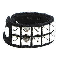 2 Row Pyramid Bracelet by Funk Plus- Black Velvet