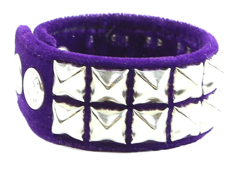 2 Row Pyramid Bracelet by Funk Plus- Purple Velvet
