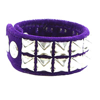 2 Row Pyramid Bracelet by Funk Plus- Purple Velvet