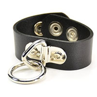 1 Bondage Ring on a Black Leather Bracelet by Funk Plus