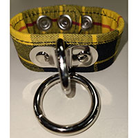 1 Bondage Ring on a Yellow Plaid Bracelet by Funk Plus