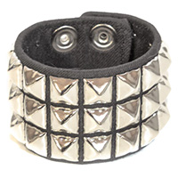 3 Row Pyramid Bracelet by Funk Plus- Black Canvas