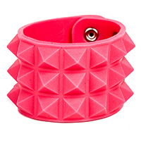 3 Row Pyramid Bracelet by Funk Plus- Red Rubber