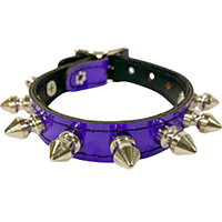 1 Row  Of 1/2" Spikes on a Patent Buckle Bracelet by Funk Plus- PURPLE