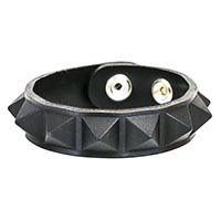 1 Row Pyramid Bracelet by Funk Plus- Black Rubber