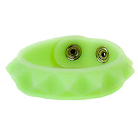 1 Row Pyramid Bracelet by Funk Plus- Green Rubber (Glow In The Dark)