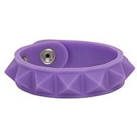 1 Row Pyramid Bracelet by Funk Plus- Glow In The Dark Purple Rubber