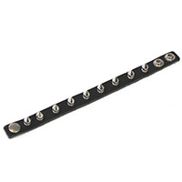 1 Rows Of 1/2" Spikes on a Snap Black Leather Bracelet by Mascorro Leather