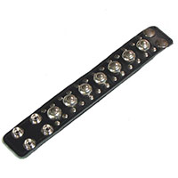 Rivets & Domes on a Black Leather Bracelet by Mascorro Leather