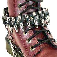 Bullets Black Leather Bootstrap by Funk Plus