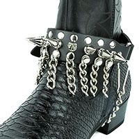 1" Spikes & Chains Boot Strap by Funk Plus