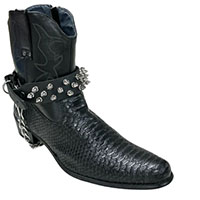 1/2" Spikes on a Black Leather Bootstrap by Funk Plus
