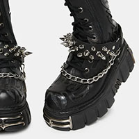 1/2" & 1" Spikes on a Black Leather Bootstrap by Funk Plus
