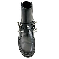 Double Strap 1" Spikes on a Black Leather Bootstrap by Funk Plus