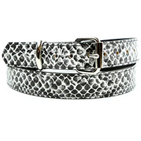 1 1/4" White Snakeskin Leather belt by Funk Plus