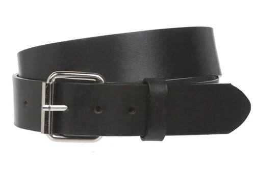 1 3/4" Plain Black Leather belt by Funk Plus