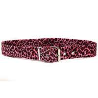 Fuzzy Pink Leopard belt by Funk Plus (Vegan)