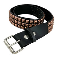 3 Rows Of Antique Copper on a Black Leather belt by Funk Plus