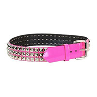 3 Rows Of Pyramids on a HOT PINK PATENT belt by Funk Plus (Vegan)