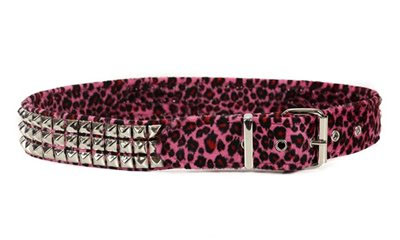 3 Rows Of Pyramids on a PINK JAGUAR belt by Funk Plus