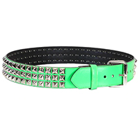 3 Rows Of Pyramids on a Green Patent belt by Funk Plus (Vegan)