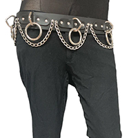 Bondage Belt (Black Leather) With Chains by Funk Plus
