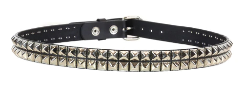 2 Rows Of Pyramids on a BLACK LEATHER belt by Funk Plus