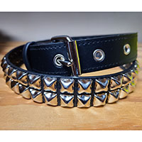 2 Rows Of Pyramids on a Black Matte Vegan belt by Funk Plus (Non-Leather)