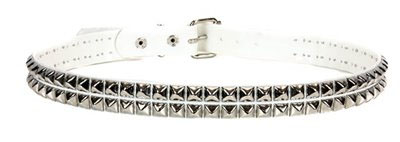 2 Row Pyramid Belt- White Leather (Sale price!)