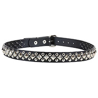 Diamond And Spots Studded Black Leather Belt by Funk Plus
