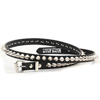 1 Rows Of UK77 Cone Studs on a BLACK LEATHER belt by Funk Plus