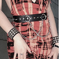 Bondage Belt (Black Leather) With Removable Chains by Funk Plus