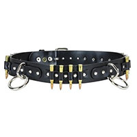Bondage Belt (Black Leather) With .223 Brass Bullets by Funk Plus