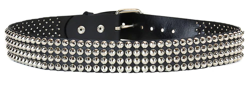 4 Rows Of Cones on a BLACK LEATHER belt by Funk Plus
