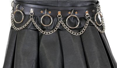 Bondage Belt With Chains (Black Leather)  by Funk Plus