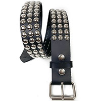 3 Rows Of Round Studs on a BLACK LEATHER belt by Funk Plus