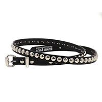 1 Rows Of Round Studs on a BLACK LEATHER belt by Funk Plus