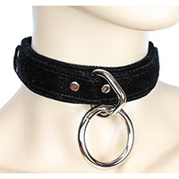 1 Ring Bondage Choker in Black Velvet by Funk Plus