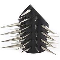 Spiked Bracelet/Gauntlet (1.25" & 2" Spikes) by Funk Plus- Black Leather