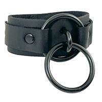 Double Black Bondage Ring on a Black Leather Bracelet by Funk Plus