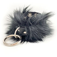 Fur Bondage Bracelet by Funk Plus (Black Leather/Black Faux Fur)