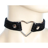 Heart Ring Choker by Funk Plus- Black Velvet