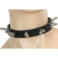 Penis Spikes on a Black Leather Choker by Funk Plus