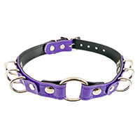 Rings Choker by Funk Plus- Purple Patent (Vegan)