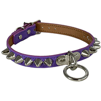 1 Row British Cones & Ring on a Purple Patent Choker by Funk Plus
